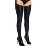 Front View Azalea Wang Im Movin On Belted Thigh High Stiletto Chap Boot With 4 Way Stretch