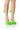 Front View Azalea Wang Im That Girl Feather Sandal In Lime