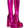 Front View Azalea Wang Im That Girl Metallic Platform Boot