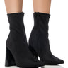 Front View Azalea Wang In The Moonlight Chunky Heel Bootie In Black