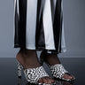 Front View Azalea Wang Into You Stiletto Sandal In Black White