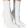 Front View Azalea Wang Isabella Patent Bootie In White