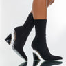 Front View Azalea Wang Its Just Business Baby Wedge Bootie In Black