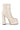 Side View Azalea Wang Its Yours Smooth Vegan Leather Chunky Bootie In Bone