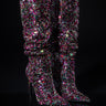 Front View Azalea Wang Izzy Embellished Boot In Multi