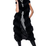 Front View Azalea Wang Jemi Mix Material Faux Fur Vest In Black