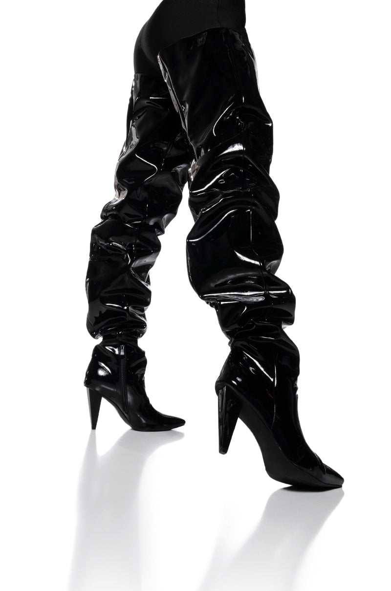 AZALEA WANG JETAIME BLACK PATENT BOOT view 0