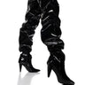 Front View Azalea Wang Jetaime Black Patent Boot