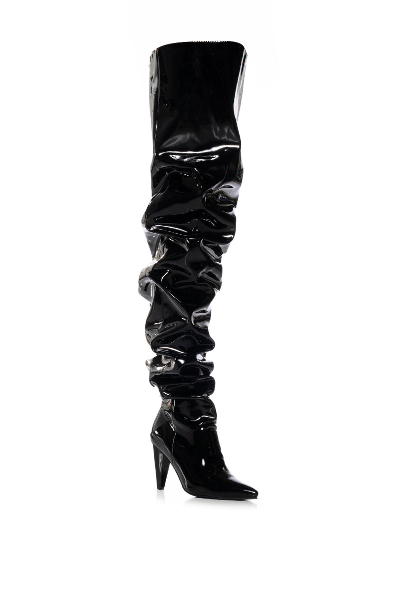 Detail View Azalea Wang Jetaime Black Patent Boot