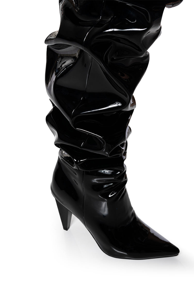 Extra View Azalea Wang Jetaime Black Patent Boot
