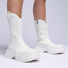 Front View Azalea Wang Jodianna White Flat Bootie