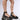 Front View Azalea Wang Jonann Black Embellished Chunky Heel Platform Sandal