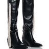 Front View Azalea Wang Joy District Diamond Fringe Black Western Boot