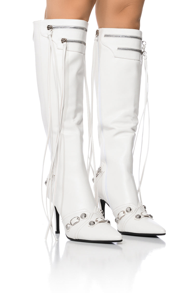 AZALEA WANG JUST FOR YOU STILETTO BOOT IN WHITE view 0