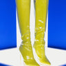 Front View Azalea Wang Just My Luck Stiletto Boot In Lime