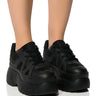 Front View Azalea Wang Jutta Flatform Sneaker In Black