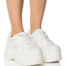 Front View Azalea Wang Jutta Flatform Sneaker In White