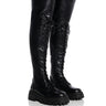 Front View Azalea Wang Kane Over The Knee Flatform Boot In Black