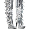 Front View Azalea Wang Kathy Silver Lightning Bolt Detail Boot