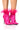 Front View Azalea Wang Kaylynn Feather Bootie In Fuchsia