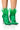 Front View Azalea Wang Kaylynn Feather Bootie In Green