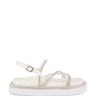 Side View Azalea Wang Kealoha White Sparkle Strap Sandal