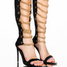 Front View Azalea Wang Keep It Real Stiletto Sandal In Black