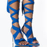 Front View Azalea Wang Keep It Simple Stiletto Sandal In Blue