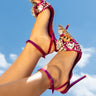 Front View Azalea Wang Keep It Sweet Stiletto Sandal In Fuchsia