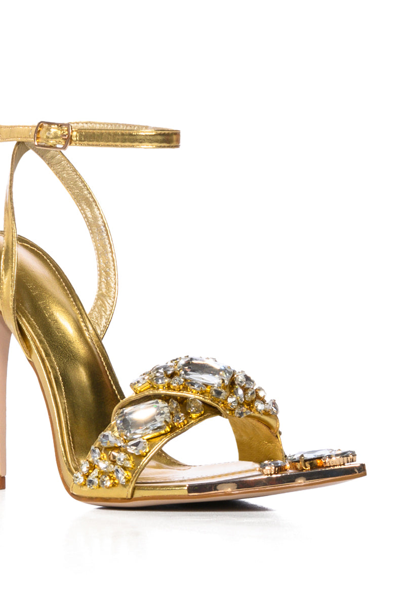 Full View Azalea Wang Keep It Sweet Stiletto Sandal In Gold 8