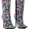 Front View Azalea Wang Kensley Multi Crystal Embellished Bootie