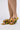 Front View Azalea Wang Kestrell Yellow Floral Rhinestone Buckle Sandal