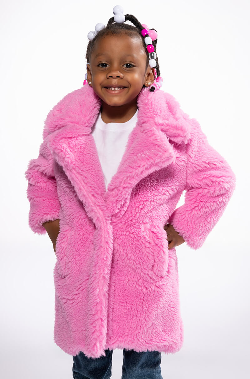 Front View Azalea Wang Kids Max Luxe Teddy Jacket