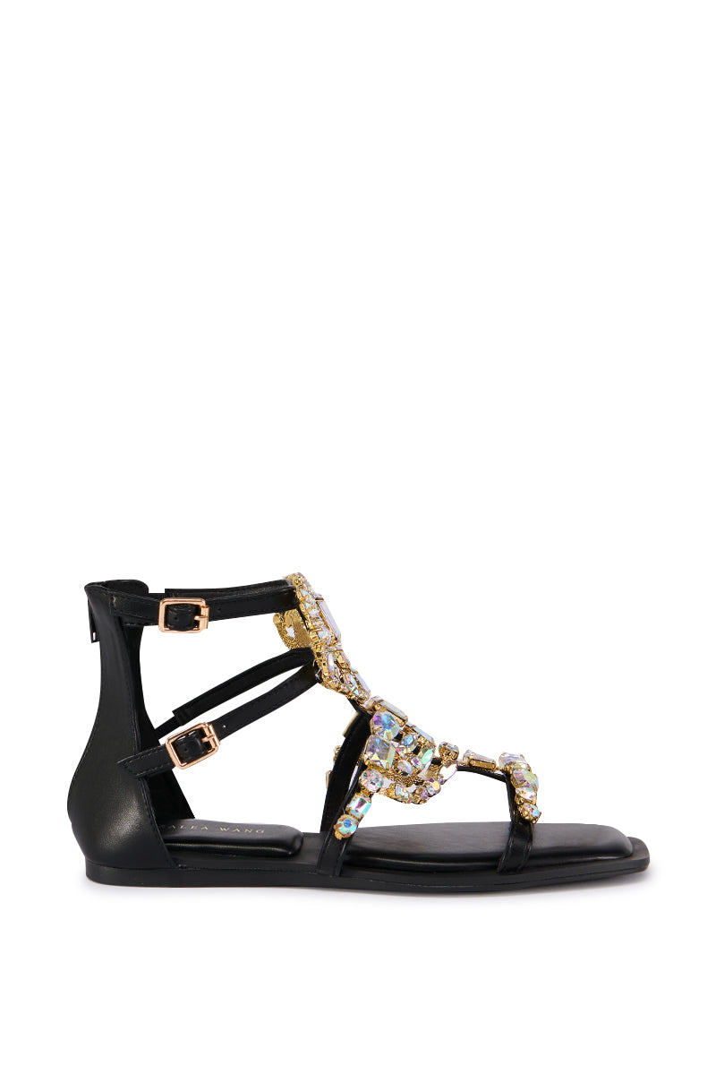 Side View Azalea Wang Kirbie Embellished Gladiator Sandal