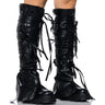 Front View Azalea Wang Knoxton Black Bootie With Strappy Tie Up Cover