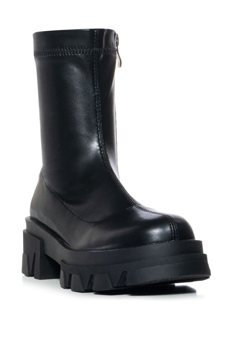 Extra View Azalea Wang Knoxton Black Bootie With Strappy Tie Up Denim Cover