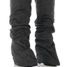 Front View Azalea Wang Kylan Dark Denim Wedge Boot