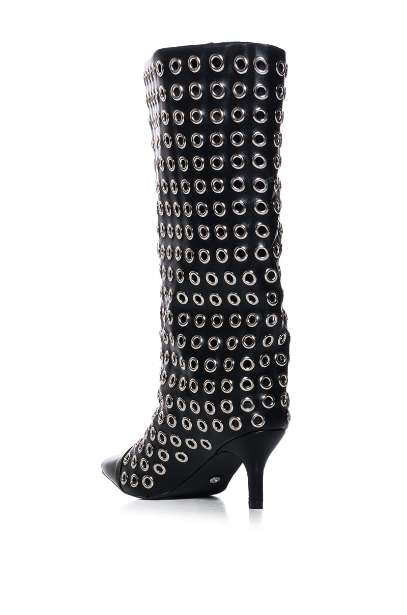 Detail View Azalea Wang Langham Hardware Detail Bootie In Black 3