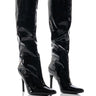 Front View Azalea Wang Lappen Black Patent Boot