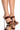 Front View Azalea Wang Late Nite Text Caramel Pvc Strappy Slip On Sandal