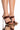 Front View Azalea Wang Late Nite Text Caramel Pvc Strappy Slip On Sandal