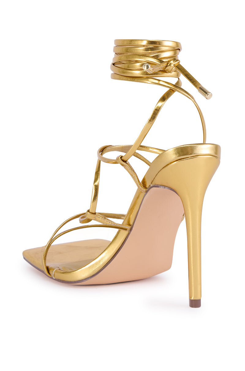 Detail View Azalea Wang Laura Gold Stiletto Sandal