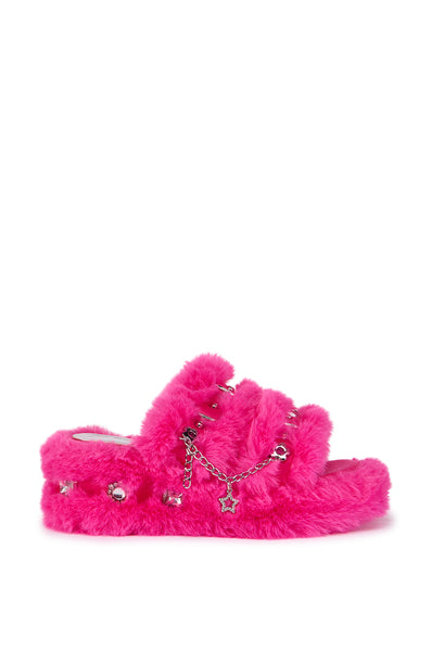 AZALEA WANG LAURELES FUR SANDAL IN PINK – AKIRA