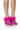 Front View Azalea Wang Lavina Feather Embellished Wedge Mule In Fuchsia