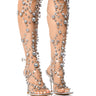 Front View Azalea Wang Leanna Embellished Gladiator Sandal In Silver