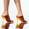 Front View Azalea Wang Lets Go Out Stiletto Sandal In Caramel