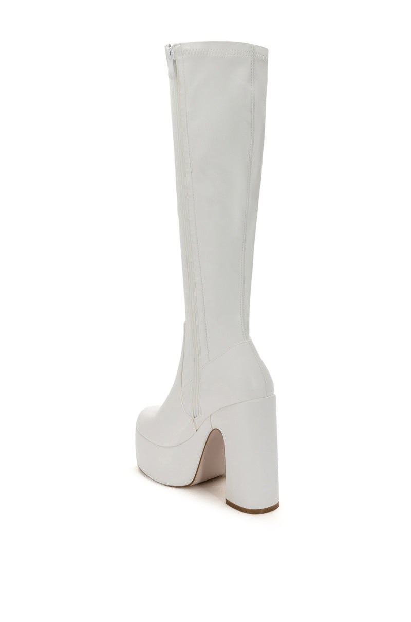 Detail View Azalea Wang Lets Go Party Pu Chunky Platform Boot In White