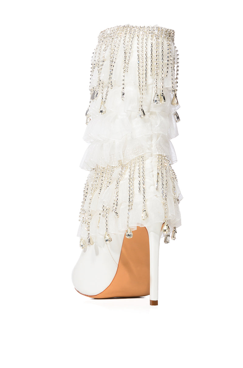 Detail View Azalea Wang Lexley White Diamond Drip Boot