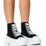 Front View Azalea Wang Libbie Embellished Sneaker In Black