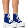 Front View Azalea Wang Libbie Embellished Sneaker In Blue